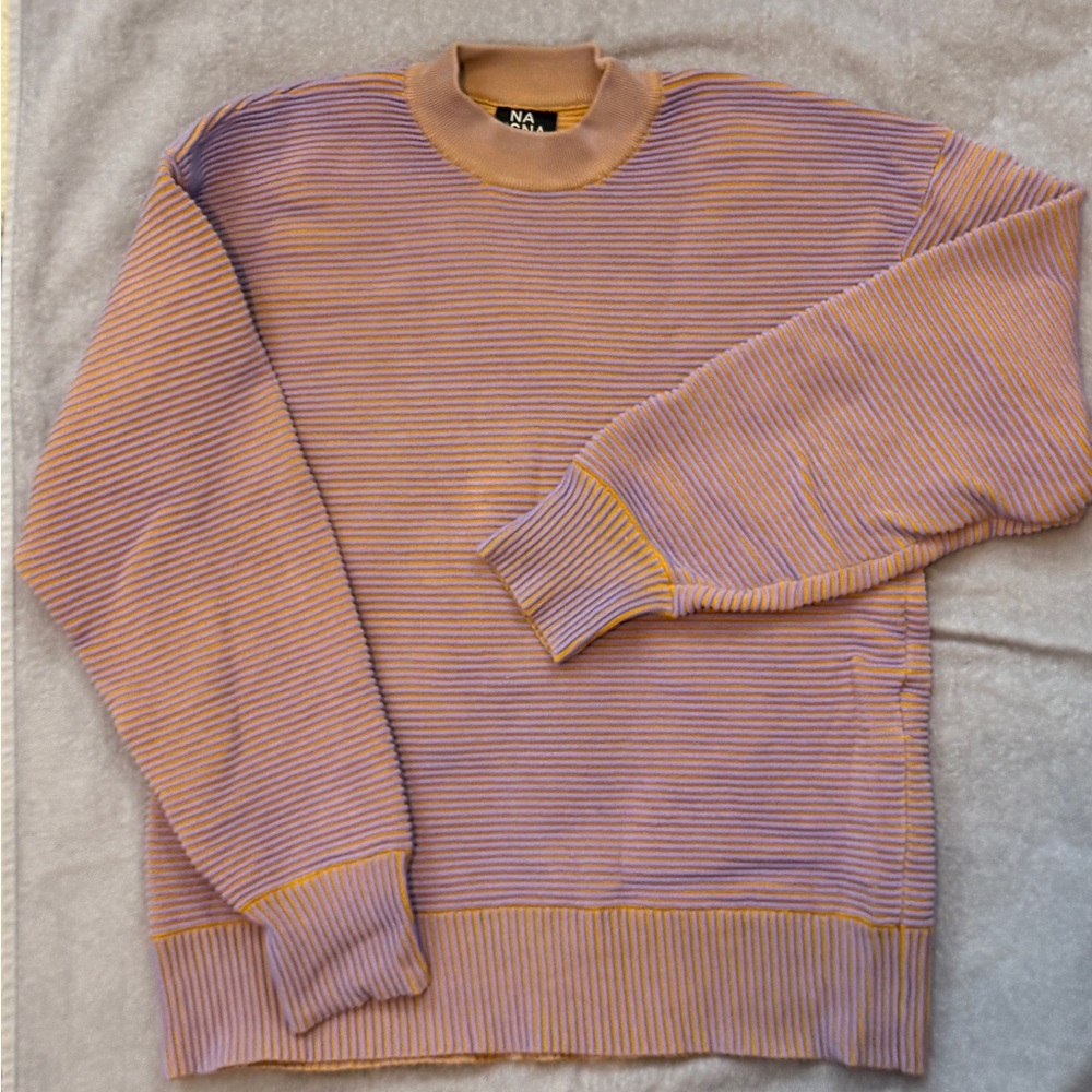 Nagnata Lilac and Tumeric Ribbed Crewneck Sweater